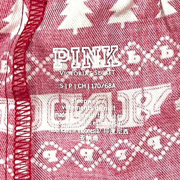 Victoria's Secret Pink Small Red White Christmas Tree Dog Pajama Shorts NWT - Picture 4 of 7